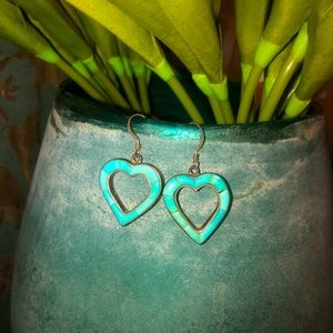 Genuine Turquoise and Silver Handmade Earrings